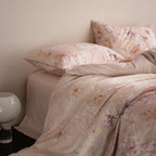 Lysora Blush Meadow Floral Egyptian Cotton Bedding Set