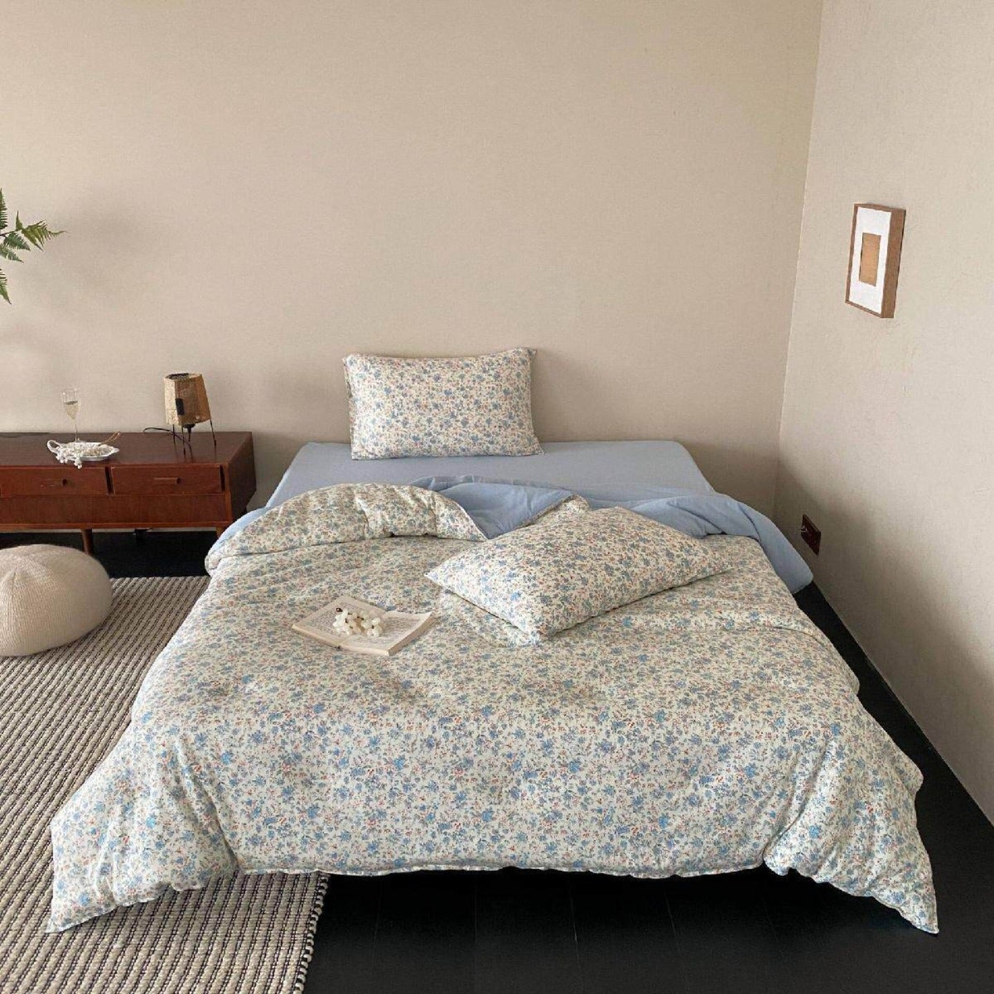 Wildflower Blue Summer Quilted Blanket