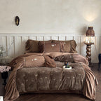 Butterfly Ruffle Plush Bedding Set