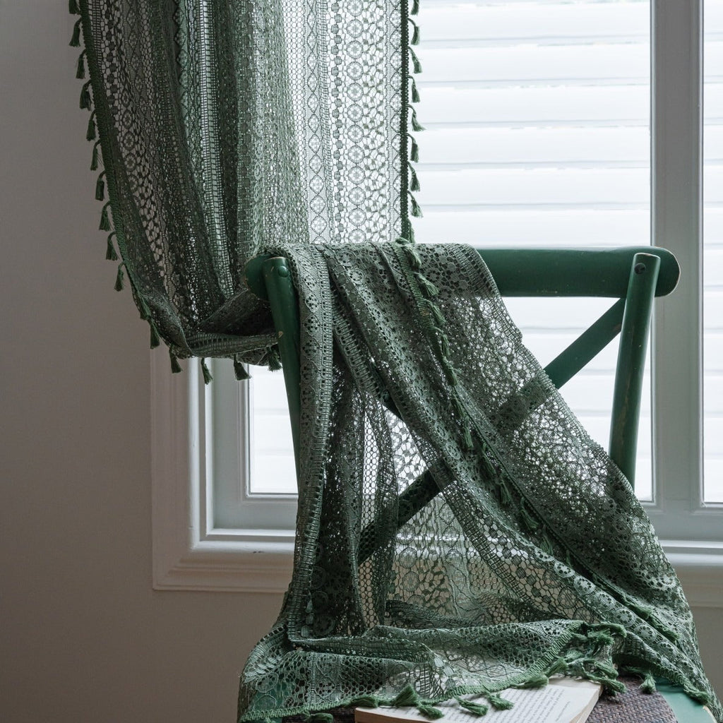 Soft Glow Lace & Fringe Curtain