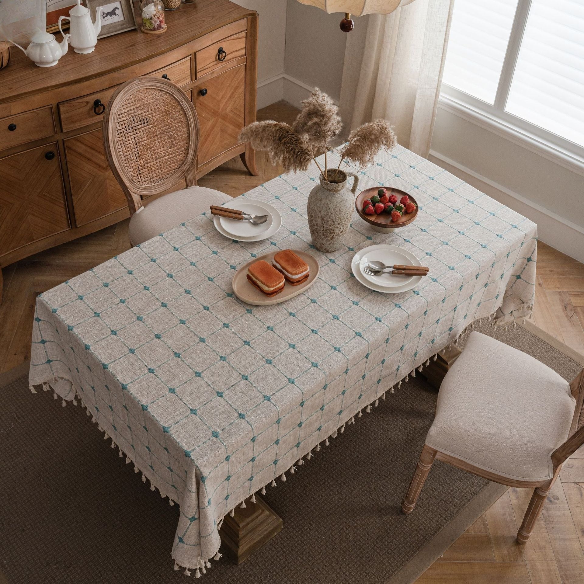 Farmhouse Lattice Tablecloth