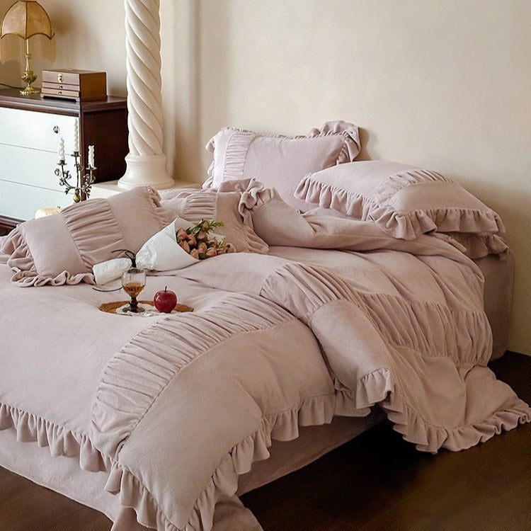 Chateau Ruffle Velvet Bedding Set