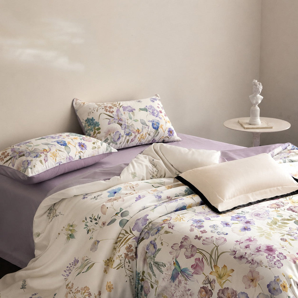Lunaria Floral Garden Egyptian Cotton Bedding Set