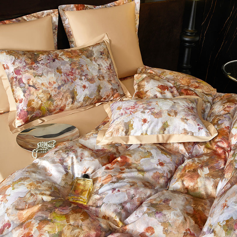 Monetta Floral Bloom Printed Luxury Egyptian Cotton Bedding Set