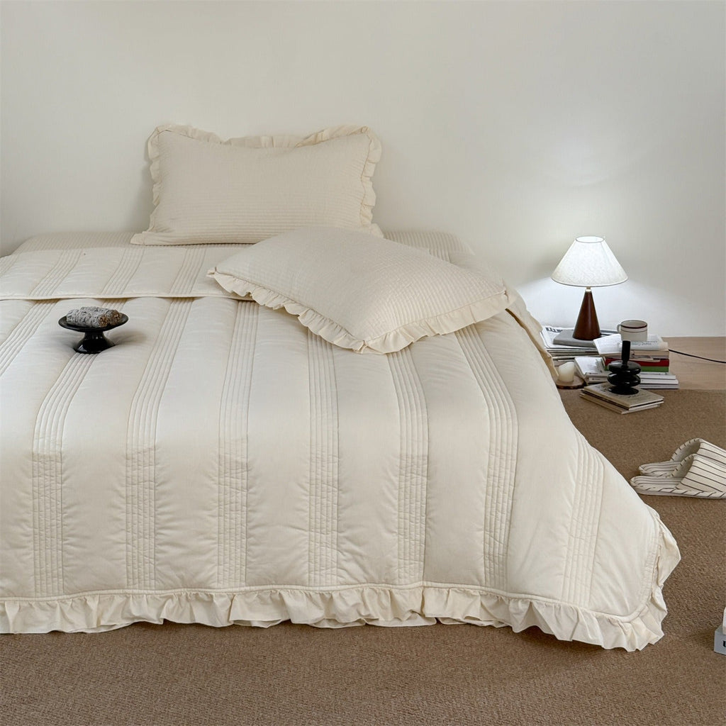 Soft Cream Summer Quilted Blanket