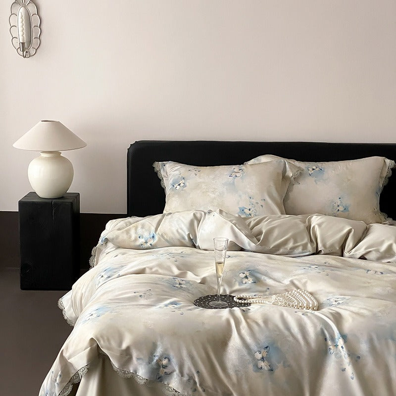 Azure Butterfly Garden Bedding Set