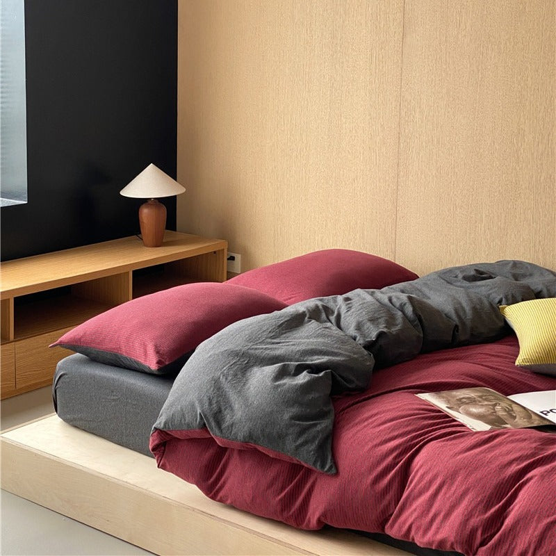 Knit Stripe Bedding Set