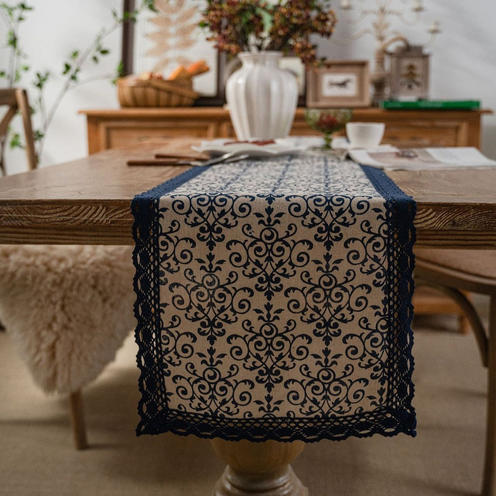 Natural Scroll Table Runner