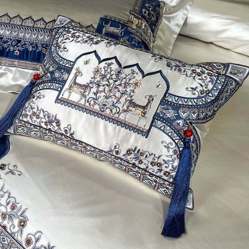 Giorgio Opulent Embroidered Tassel Luxury Bedding Set
