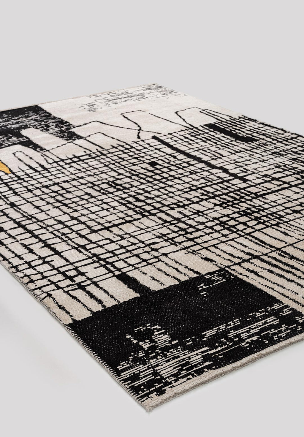Edinburgh Black - Ecru Rug