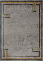 Dresden Charcoal - Beige Rug