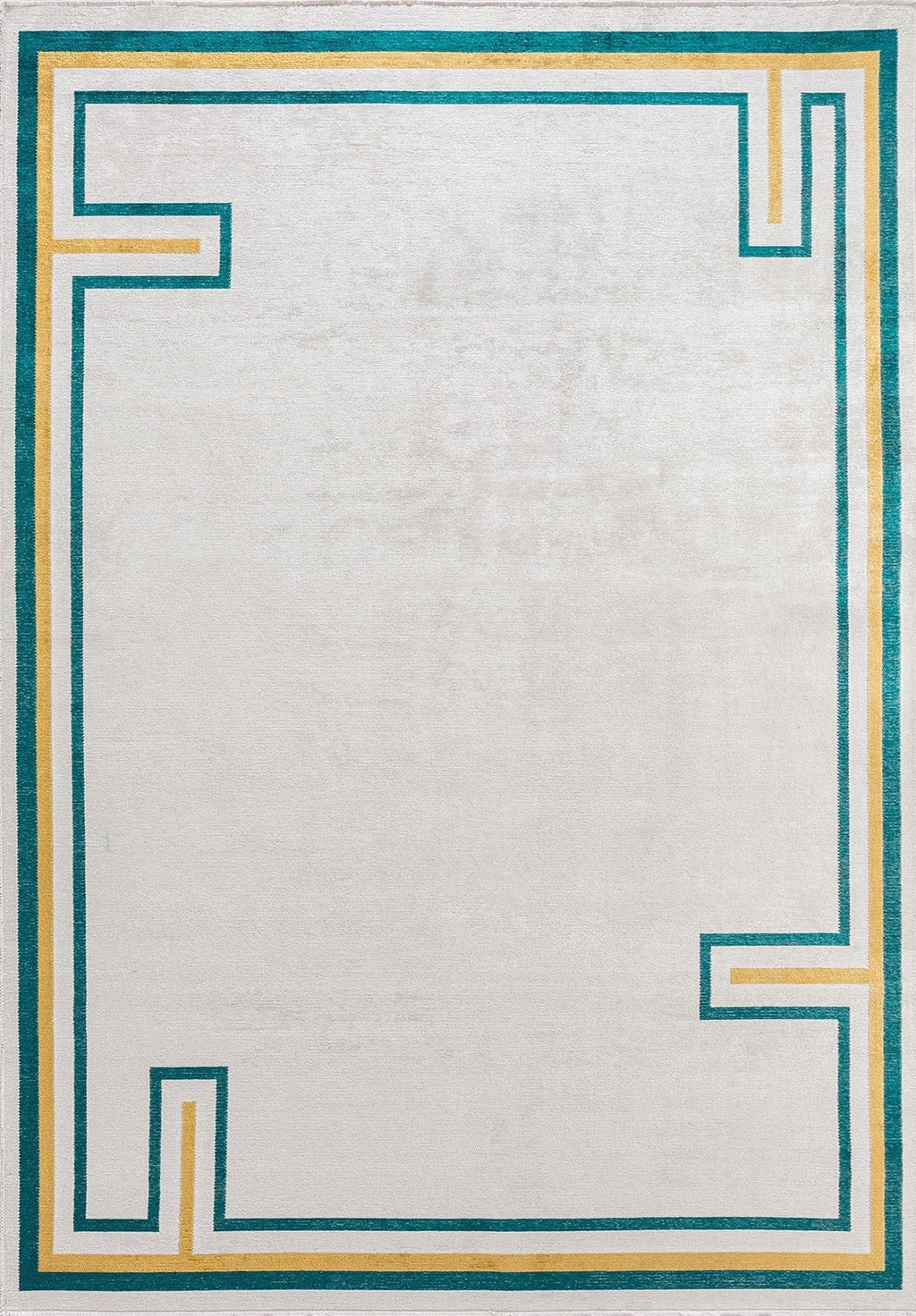 Dresden Dark Turquoise - Ecru Rug
