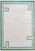 Dresden Dark Turquoise - Ecru Rug