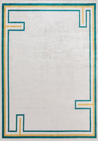 Dresden Dark Turquoise - Ecru Rug