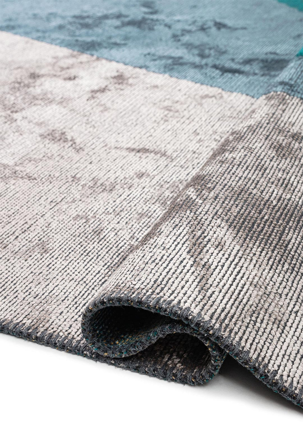 London Light Grey - Petrol Rug