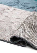London Light Grey - Petrol Rug