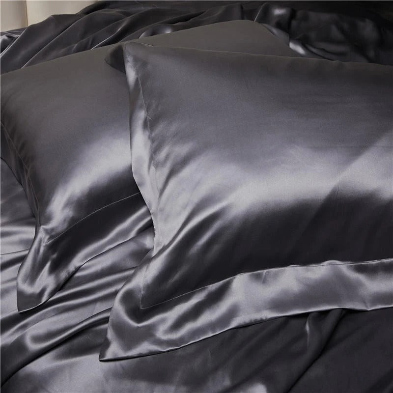 Eloise Quartz Lavender Luxury Pure Mulberry Silk Bedding Set