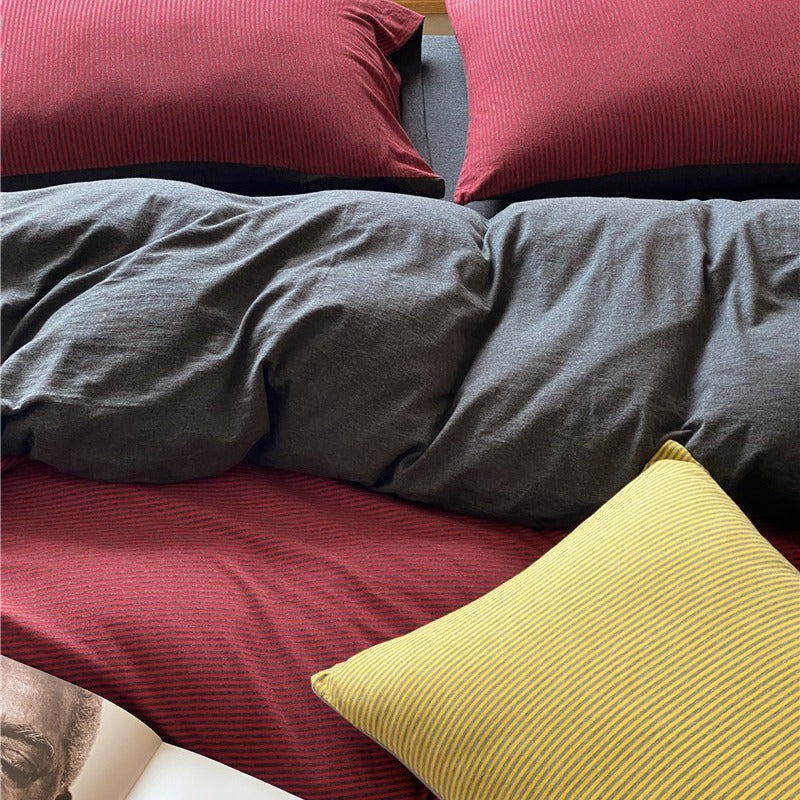 Knit Stripe Bedding Set