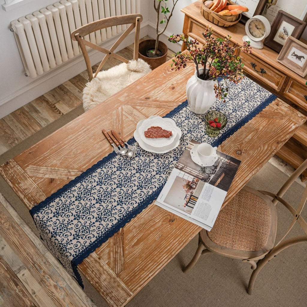 Natural Scroll Table Runner
