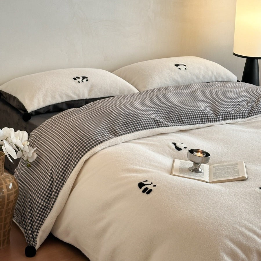 Ribbon Letter Fluffy Bedding Set