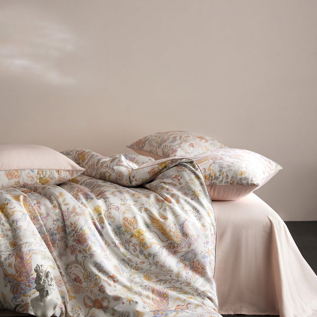 Celestine Unicorn Botanical Egyptian Cotton Bedding Set