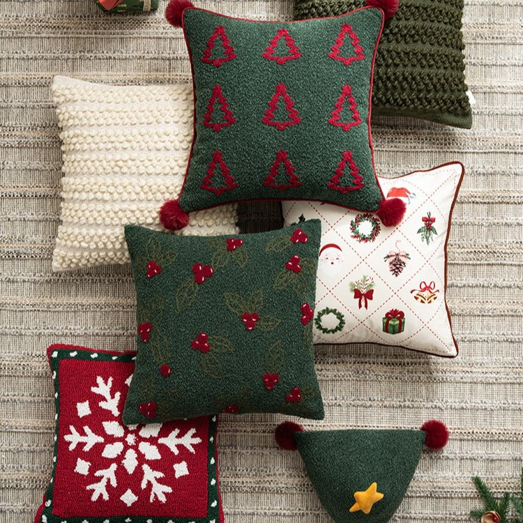 Xmas Night Tree Square Cushion