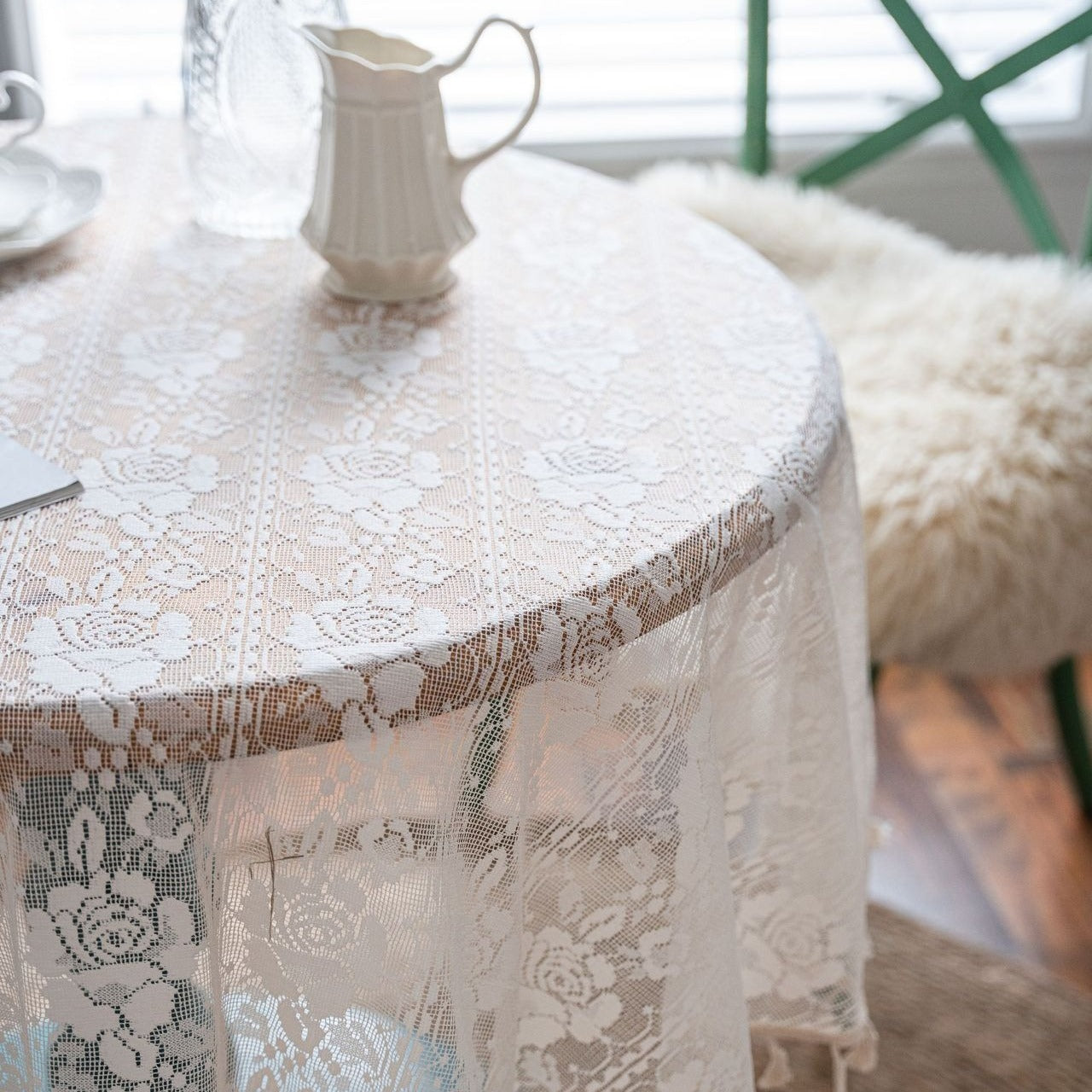 Rose Lace Round Tablecloth