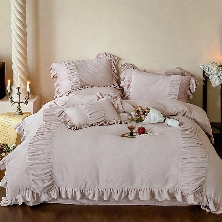 Chateau Ruffle Velvet Bedding Set