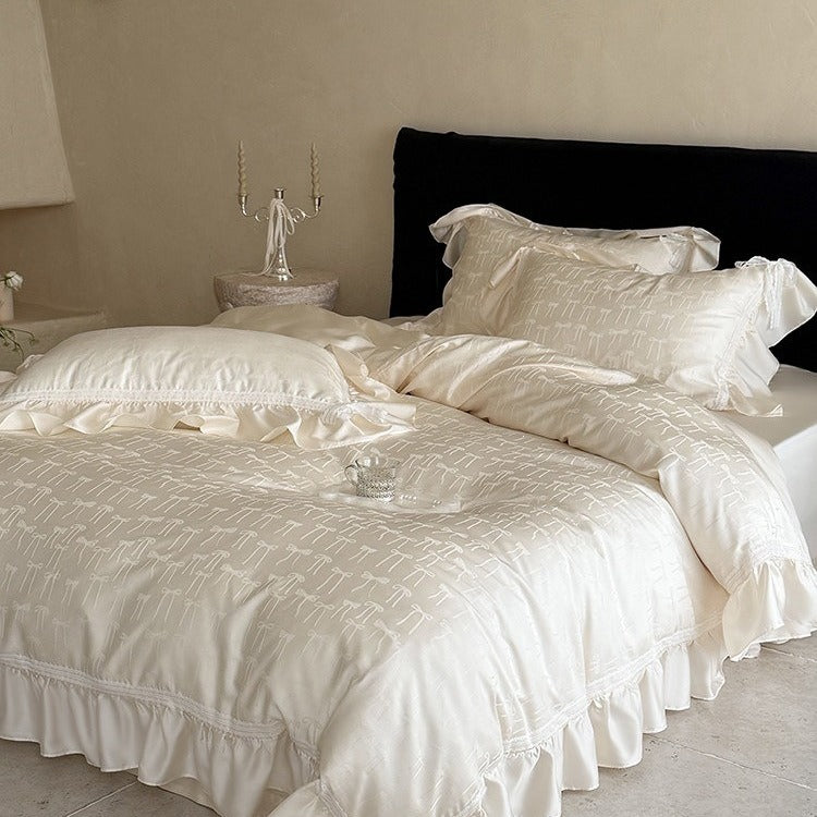 Vivian Bow Jacquard Bedding Set