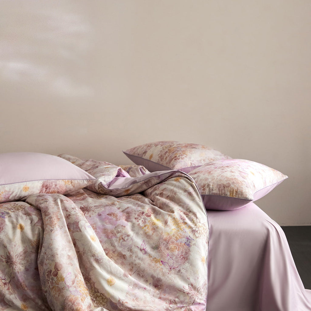 Elara Watercolor Floral Egyptian Cotton Bedding Set