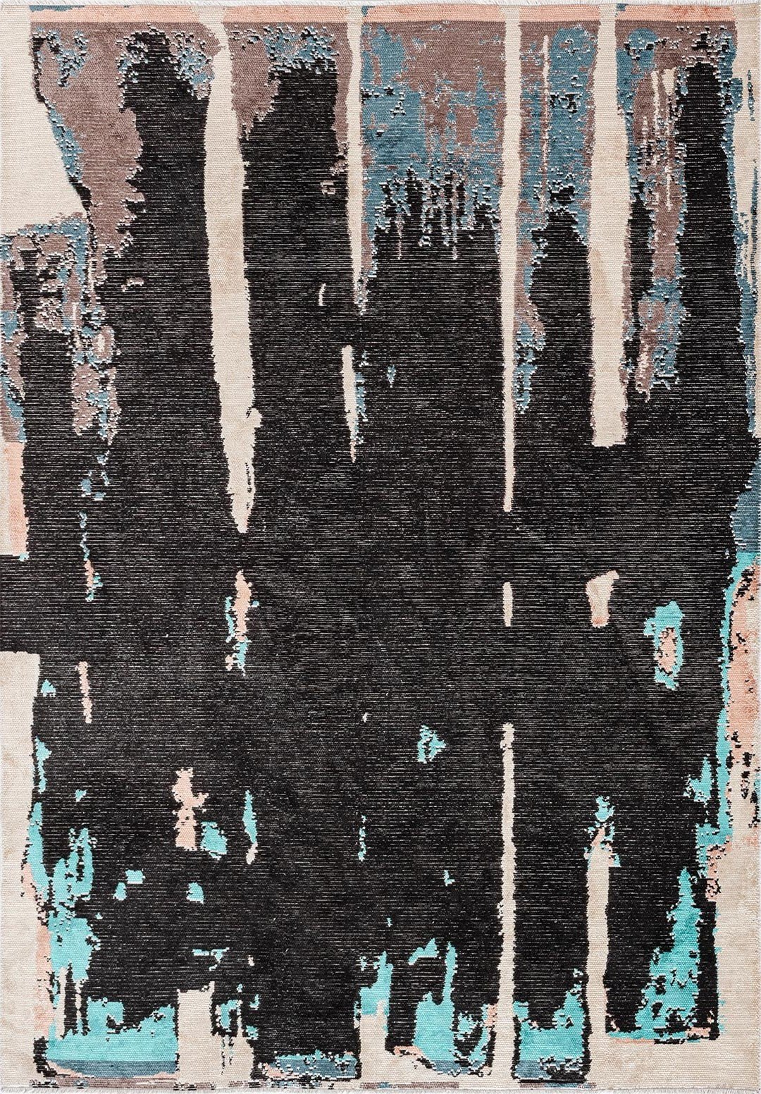Capri Black - Petrol Rug