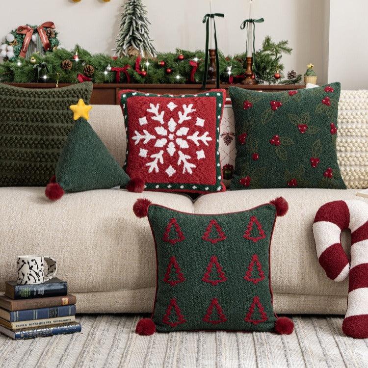Xmas Night Tree Square Cushion