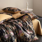 Cyria Midnight Garden Floral Egyptian Cotton Bedding Set