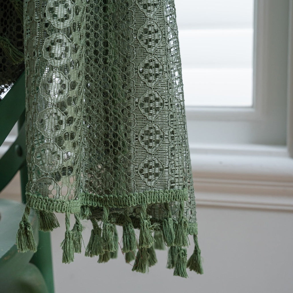 Soft Glow Lace & Fringe Curtain