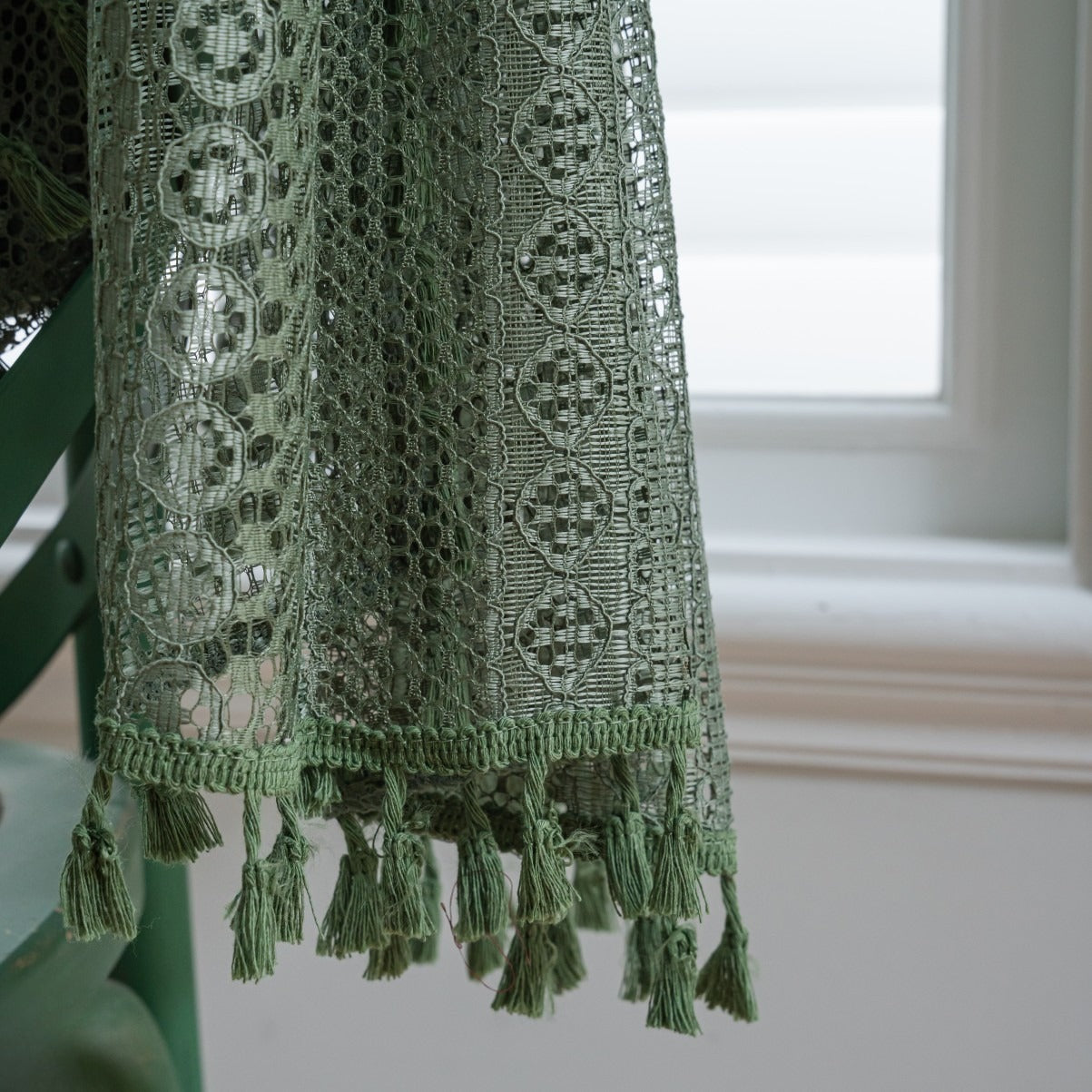 Soft Glow Lace & Fringe Curtain