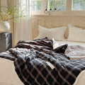 Midnight Plaid Summer Quilted Blanket