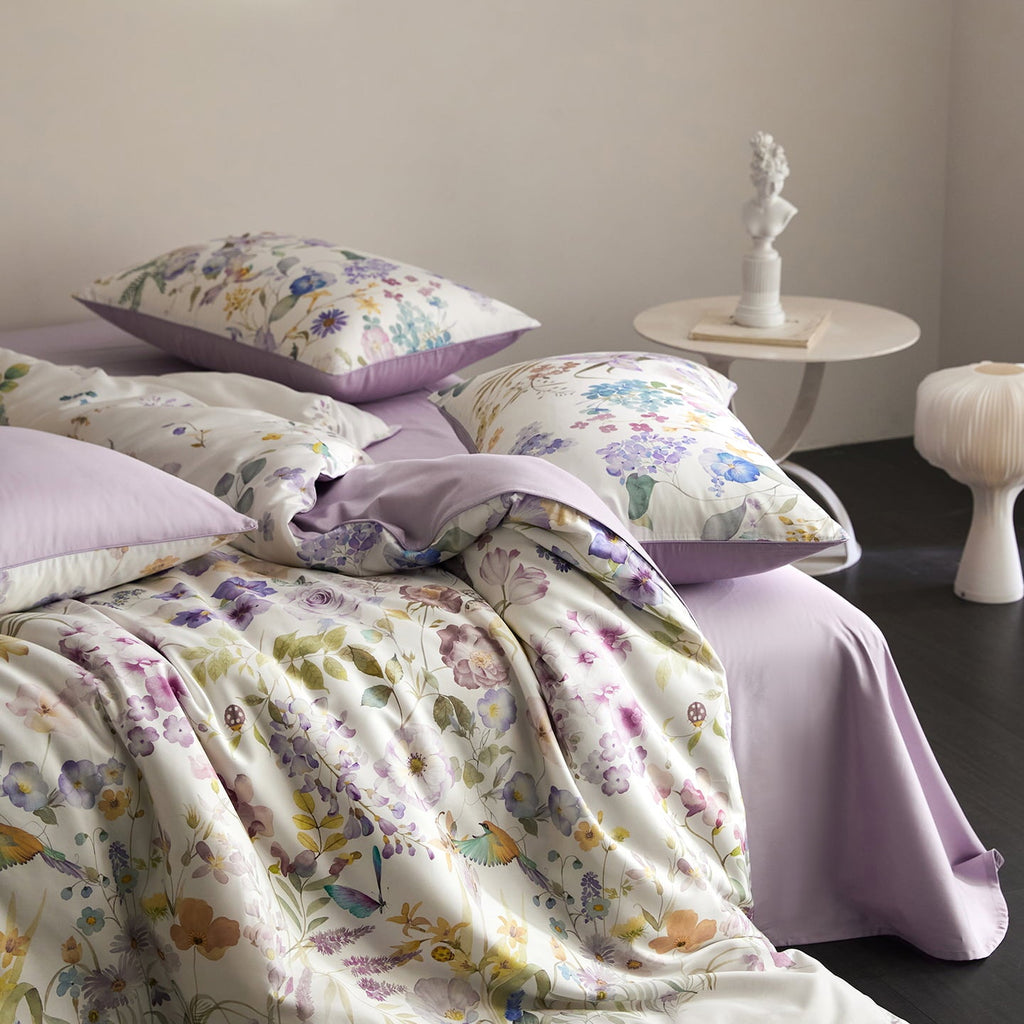 Lunaria Floral Garden Egyptian Cotton Bedding Set