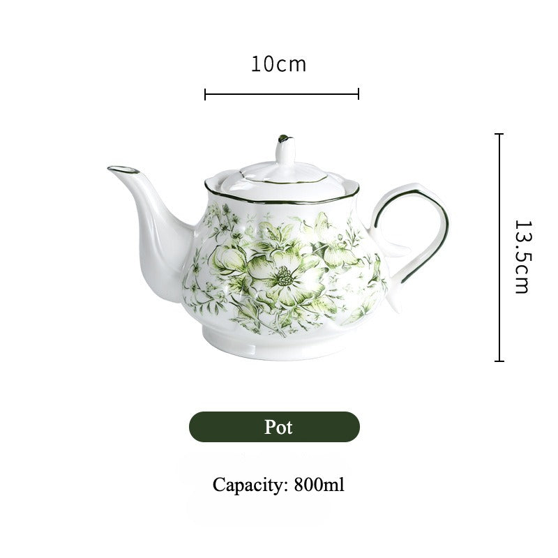 Green Garden Tea Cup & Pot