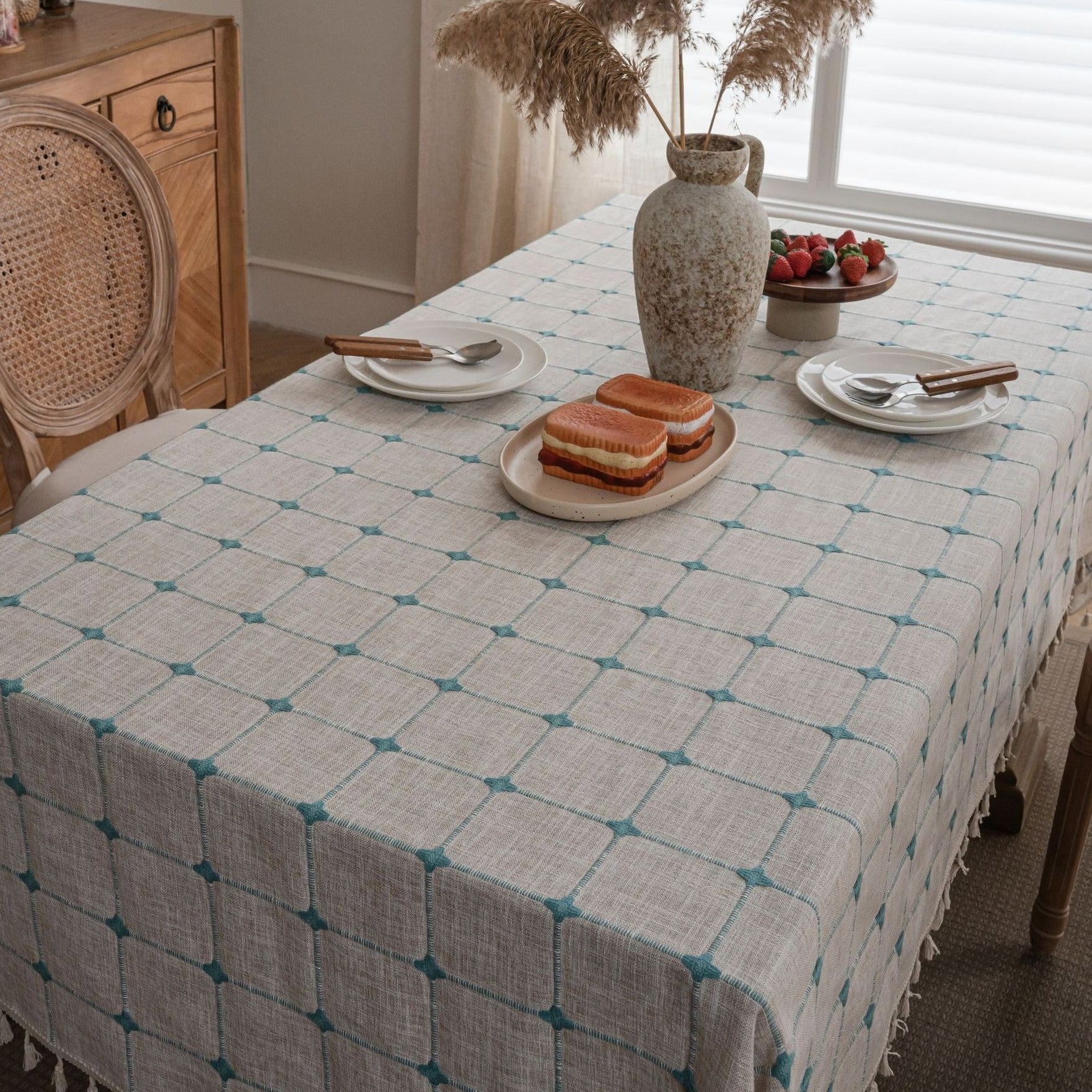 Farmhouse Lattice Tablecloth