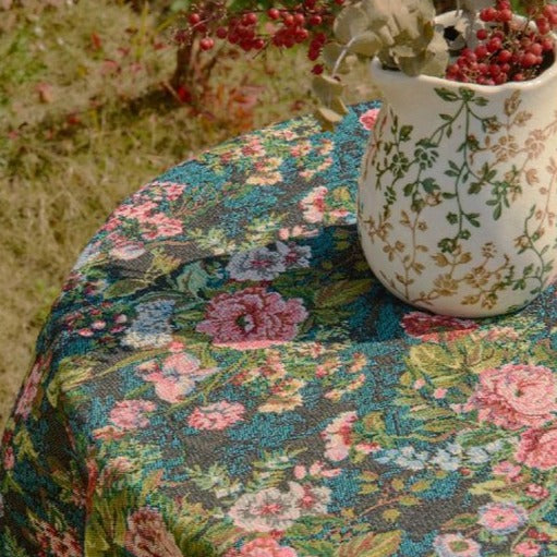 Pink Peony Ruffle Table Cloth