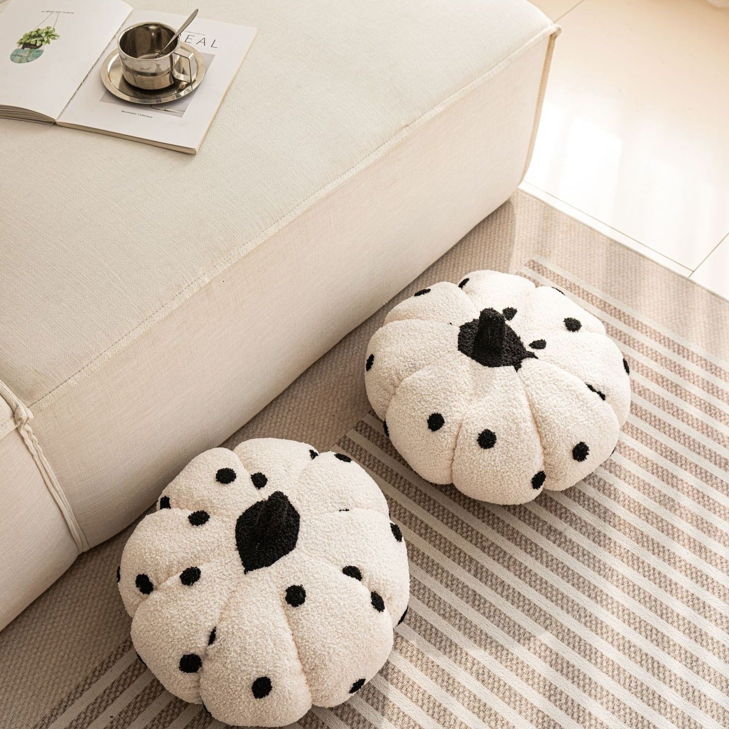 Cottage Pumpkin Dot Pillow