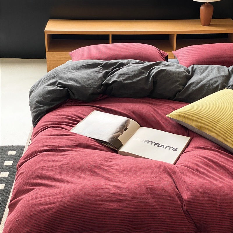 Knit Stripe Bedding Set