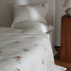 Minimal Rose Embroidery Bedding Set