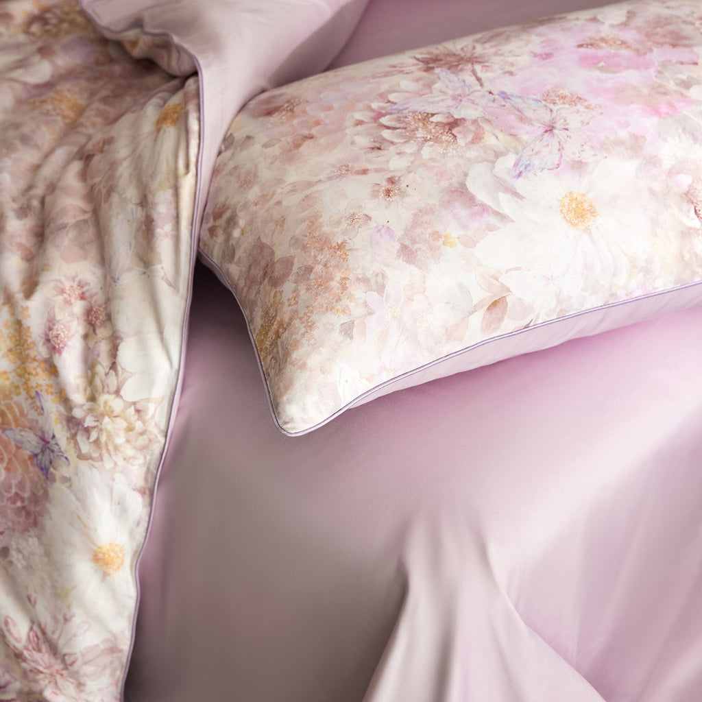 Elara Watercolor Floral Egyptian Cotton Bedding Set