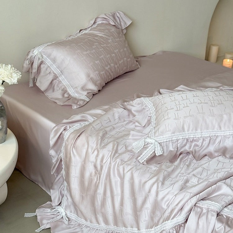 Vivian Bow Jacquard Bedding Set