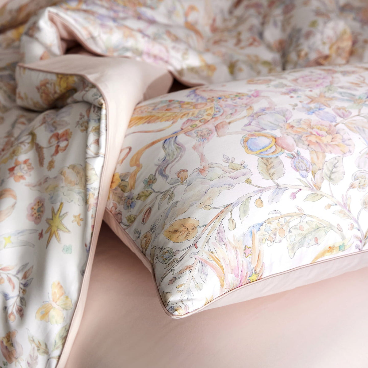 Celestine Unicorn Botanical Egyptian Cotton Bedding Set