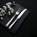 Elnoora Silver Luxury Engraved Stainless Steel Cutlery Set