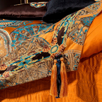 Omera Rounded Jacquard Egyptian Cotton Satin Bedding Set