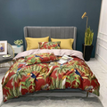 Exotic Garden Red Egyptian Cotton Bedding Set