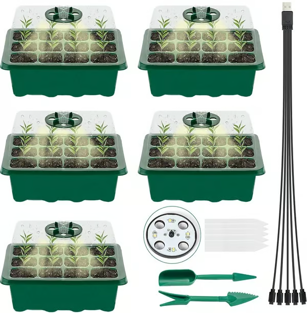 🌱 Adjustable Humidity Seed Starter Trays with Grow Light